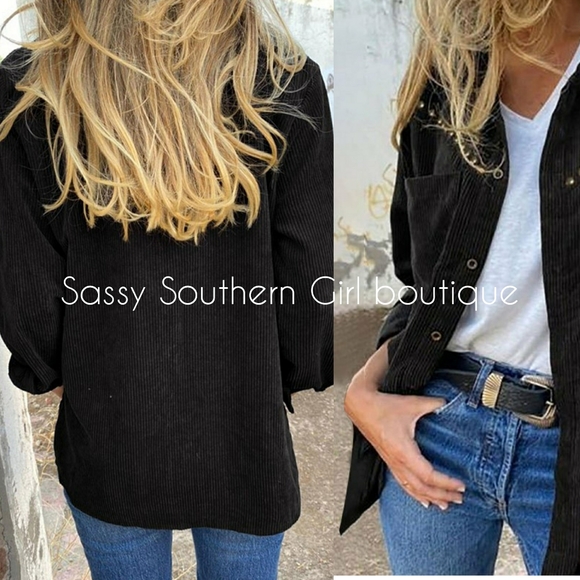 🆕⭐ Western boho Black corded studded shacket - Picture 5 of 11